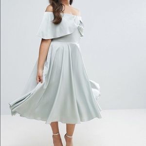 ASOS CURVE light mint Bardot midi dress